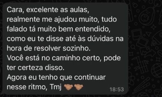 Feedback de aluno da Mentoria GMR